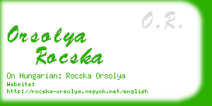 orsolya rocska business card
